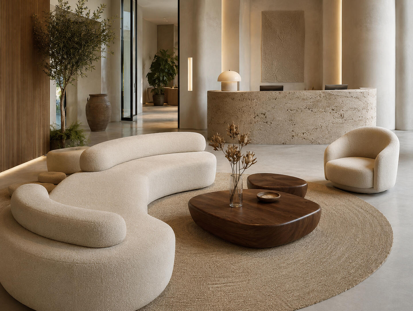 Interior Lösungen für Rezeption und Lobby für Hotels in Bayern Tirol und Südtirol Stimmige Möbelauswahl für Hotelneubau und Lobbybereiche